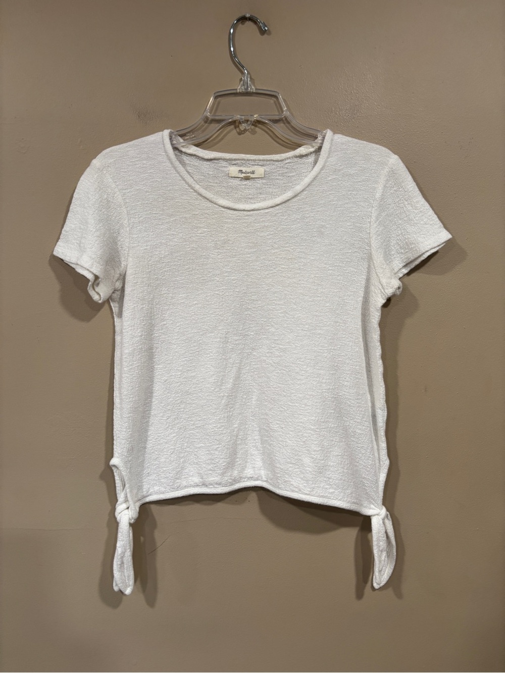 Madewell Women’s Textured Tie Short Sleeve Top Size XS